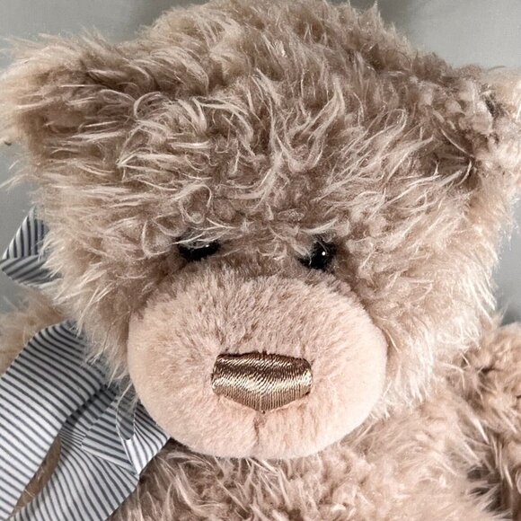 Gund 16" Bernard Teddy Bear Plush Stuffed Animal Toy Stripped Bow 4054147 Soft - Picture 2 of 12